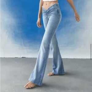 Brand new urban outfitters ruched V front flare jeans